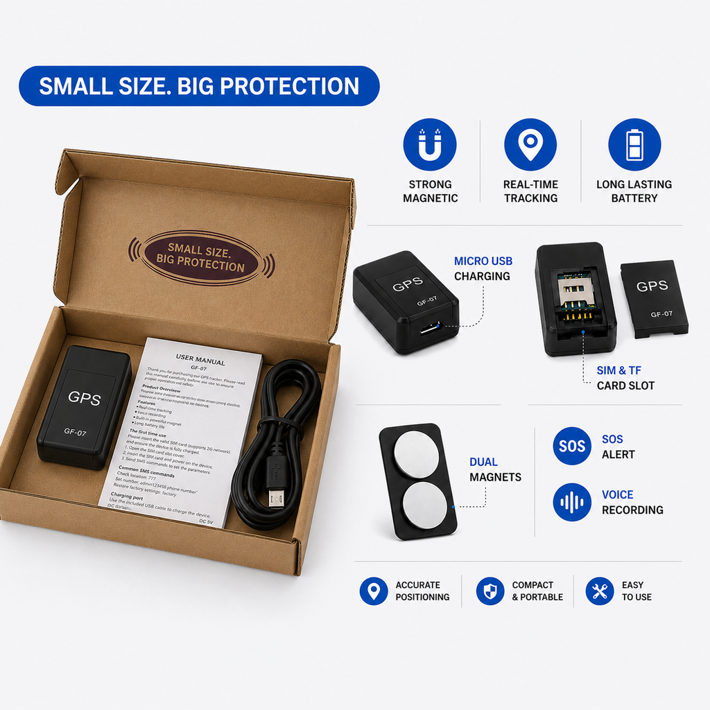 Mini Magnetic Real-Time GPS Tracker
