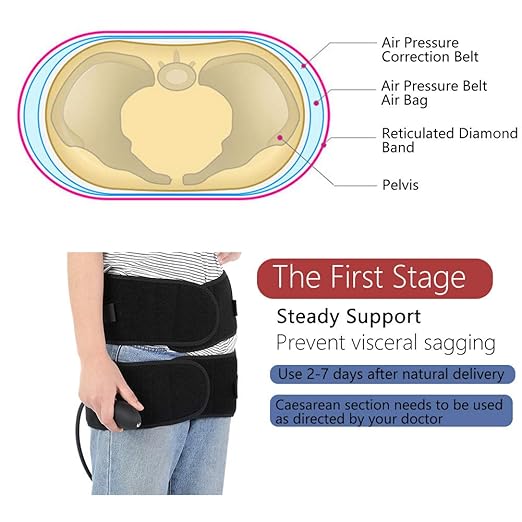 Rhombus Air Pressure Lumbar Support Belt Black